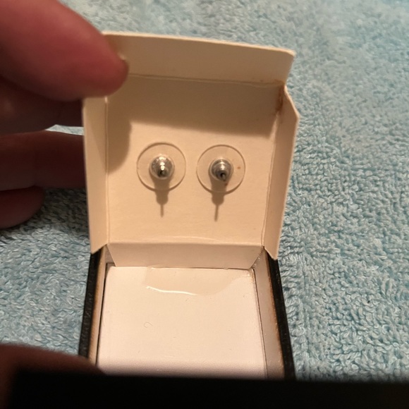 CBC Pink Daisy CZ Earrings in a Silver Setting. - Picture 4 of 7